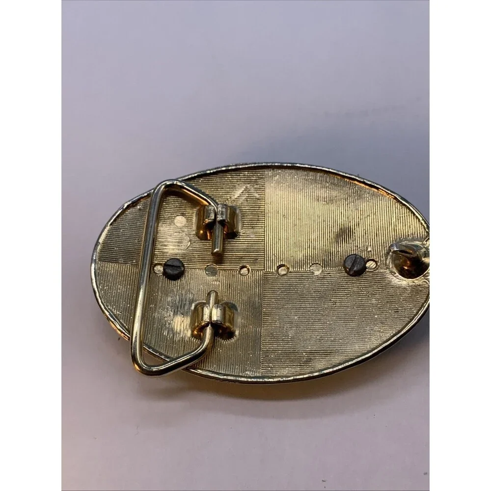 Vtg. Belt Buckle w/ Green Stone (LG-3)